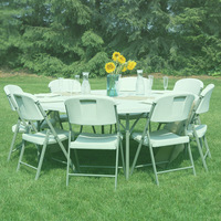 Table ronde pliable en plastique blanc pour mariage et banquet, tables pliantes, gain de place, installation facile, tables pour événements