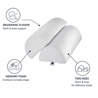 Oreiller ergonomique moderne en forme de demi-lune avec mousse à mémoire de forme et housse amovible lavable pour le soutien des jambes, le sommeil et la grossesse
