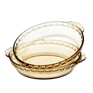 LINUO - Molde para Pastel de Vidrio de Borosilicato Alto, Resistente al Calor, Apto para Lavavajillas, Libre de BPA, Color Ámbar, Utensilios de Cocina, Plato para Sopa - Product Image 1