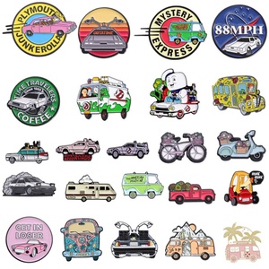Custom Popular Car Brooch Cartoon Pattern Flowers Personality Decoration Metal Badge Lapel Enamel Hijab <b>Hat</b> Pin - Product Image 2
