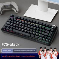 Teclado Mecánico AULA F75 con Diseño 75%, Tri-Modo, Inalámbrico BT, RGB, Teclas PBT, Programable, para Juegos