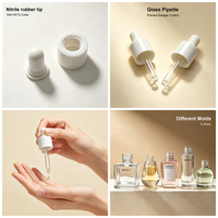 En stock, flacon compte-gouttes en verre transparent 5ml 10ml 30ml, flacon vide pour sérum avec compte-gouttes pour huile essentielle, emballage pour soins de la peau
