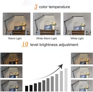 โคมไฟตั้งโต๊ะ <span class=keywords><strong>LED</strong></span> แบบพับได้ ปรับระดับได้ ทันสมัย เรียบง่าย สำหรับสำนักงาน โคมไฟตั้งโต๊ะแบบปรับความสว่างได้ แขนปรับหมุนได้ เหมาะสำหรับร้านทำเล็บ - Product Image 6