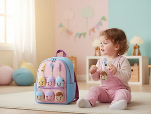 Portamonete in peluche a forma di zaino per bambini da 5 a 7 anni, unisex, morbido, con imbottitura in cotone PP, altezza 11 cm-30 cm - Product Image 2