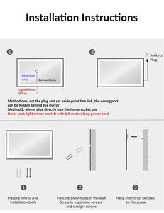 Настенное прямоугольное зеркало из алюминиевого сплава, 3000 К, 4000 к, 6000 К - Product Image 6