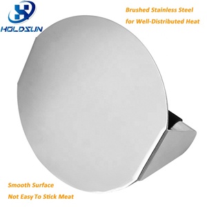 Prensa para Hamburguesas Redonda de Acero Inoxidable de 5.5 Pulgadas Resistente al Calor con Mango de Silicona Cómodo - Product Image 3
