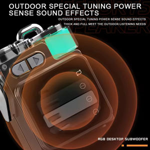 Mini Altavoz Bluetooth Portátil para Exteriores con Pantalla LCD Inteligente, Luces RGB Inalámbricas y Música - Product Image 4