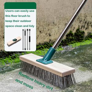 <span class=keywords><strong>Brosse</strong></span> à fil métallique en acier inoxydable avec long manche, <span class=keywords><strong>brosse</strong></span> de nettoyage pour terrasse, <span class=keywords><strong>brosse</strong></span> à récurer le sol pour l'extérieur, <span class=keywords><strong>brosse</strong></span> à mousse pour l'extérieur - Product Image 4