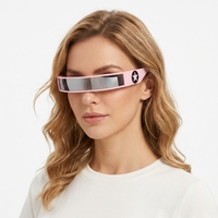 Nouvel Arrivage Modèle 630 Lunettes de Soleil Cyberpunk Futuristes à Monture Carrée Pleine en PC avec Logo Étoile UV400 Unisexe pour Soirées Rave