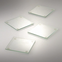 Sous-verre carré classique en verre trempé transparent 100x100 mm, écologique, pour décoration intérieure ou cadeau de fête DIY