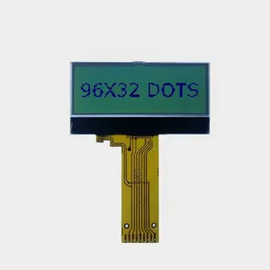 low cost lcd display 96x32 dot matrix graphic stn yellow green mode ST7565 cog serial interface 9 pin connector fpc cable