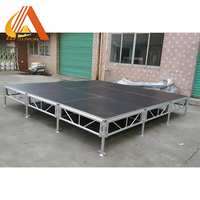 Plateforme de scène portable en aluminium de haute qualité, personnalisée par le fabricant, pour événements de mariage 1,22 m x 1,22 m, 1,22 m x 2,44 m, 1 x 2 m