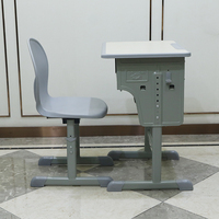 Meubles d'école primaire roumains, pupitre et chaise pour élèves, ensemble de chaise et de pupitre pour enfants réglables en hauteur