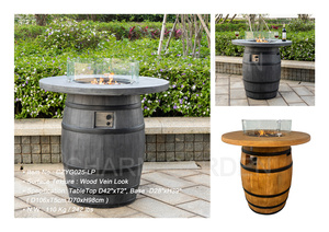 Luxury Outdoor Dining Table with <strong>Fire</strong> Pit Elegant Bar <strong>Barrel</strong> Design for Outdoor Entertaining - Product Image 2