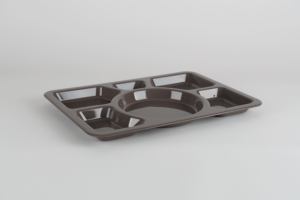Plateau alimentaire à 6 compartiments pour le déjeuner scolaire, plateau de service en plastique robuste pour la cafétéria, la cantine et le restaurant - Product Image 2