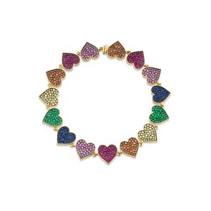 Joyería <span class=keywords><strong>de</strong></span> Moda, Conjunto <span class=keywords><strong>de</strong></span> Collar y Pulsera con Dije <span class=keywords><strong>de</strong></span> Corazón con Circonitas <span class=keywords><strong>de</strong></span> Colores Arcoíris, Regalo <span class=keywords><strong>de</strong></span> San Valentín 2023 - Product Image 3