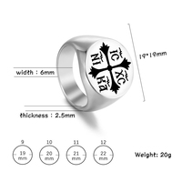 Bague en acier inoxydable R705, croix orthodoxe byzantine avec inscription IC XC NI KA, Jésus-Christ vaincit et triomphe, bijoux