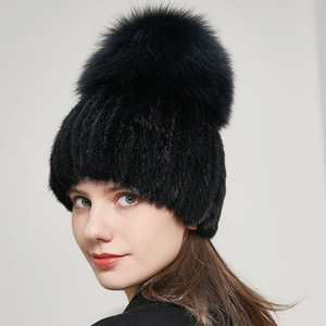 Mũ len lông chồn thật 100% cao cấp, làm thủ công tại xưởng XJ, dành cho nữ, giữ ấm mùa đông, thích hợp cho đi biển và công việc. - Product Image 3