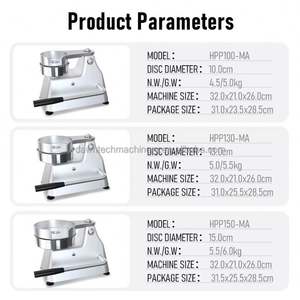 Machine à former des mini-hamburgers commerciale, manuelle, en acier inoxydable, pour la préparation de galettes de viande - Product Image 6