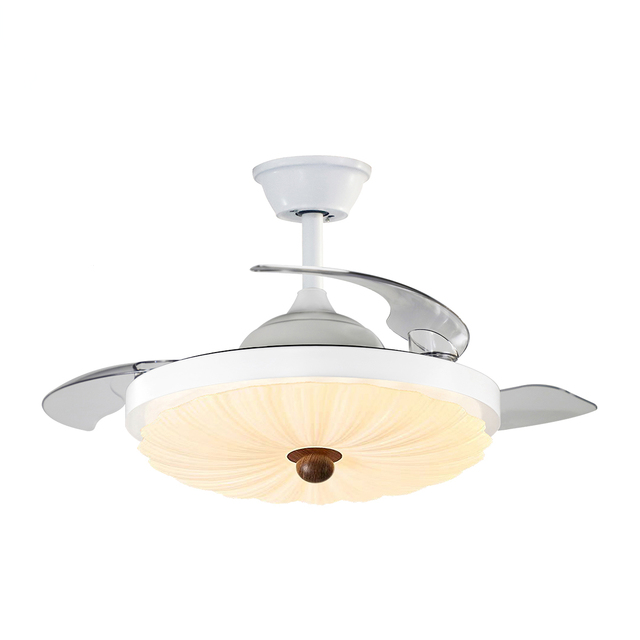 Ceiling Round Fan Light Dimmable 2 in 1 Fan and Light with Remote Control Ceiling Fan with Led Light for Bedroom Living Room
