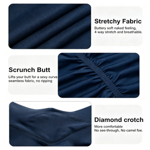 Leggings de <span class=keywords><strong>yoga</strong></span> taille haute sans coutures, effet ventre plat et push-up, avec poches, couleur unie, pour femme, idéal pour la gym et le fitness - Product Image 3