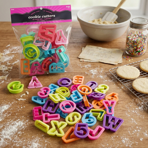 Ensemble de découpoirs à biscuits en forme de lettres, moules pour la pâtisserie, 26 pièces, découpoirs en plastique ABC pour fondant, biscuits, sandwichs, pain - Product Image 1