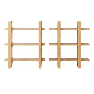 Wooden 3 Tier Floating <b>Wall</b> <b>Shelf</b> Natural Color Multipurpose Storage For Living Room Bedroom Office <b>Wall</b> <b>Mounted</b> Display Rack - Product Image 5