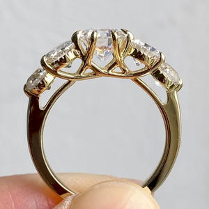 T0578 Anello di Fidanzamento da Donna in Oro Massiccio 18K con Diamante Naturale Taglio Brillante Rotondo, Stile Classico, Colore G - Product Image 3