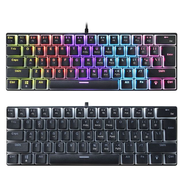 Amz Hot Sale 61 Keys Oem Odm Gaming Keyboard Laser Engraving Keycap Keyboard Hotswap 60% Type-c Gaming Mechanical Keyboard