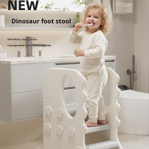 Taburete Infantil con Diseño de <span class=keywords><strong>Dinosaurio</strong></span>, Antideslizante, con Asa, para Baño, Cocina y Entrenamiento para Ir al Baño - Product Image 1