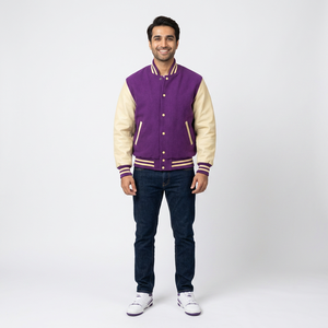 Custom Varsity <b>Jackets</b> Top Quality Plain Wool and <b>Leather</b> Sleeve Varsity <b>Jacket</b> for <b>Men</b> - Product Image 1