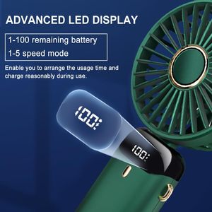 พัดลมพกพาขนาดเล็กแบบชาร์จไฟได้ พับเก็บได้ คุณภาพสูง กำลังแรง - Product Image 5