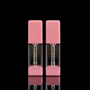 Transparent Plastic Empty Square Lip Gloss Containers Tubes With Big Thick Wand Applicator