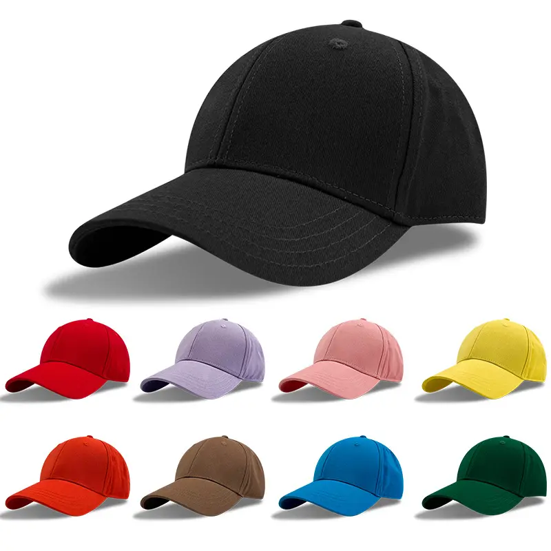 22 Color Cotton High Quality Baseball Cap Hard Top Unisex Solid Color Visor Sports Tops Adults 100% Cotton Sports Caps for Men