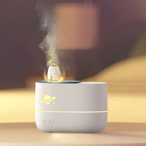 Cost-effective Plastic Flame Humidifier Rocket Planet Design Night Light App-<b>Controlled</b> <b>USB</b> Portable Household Desktop 51-100mL - Product Image 1
