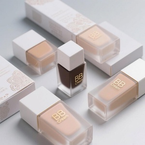 Emballage cosmétique pour soins de la peau, flacon en verre givré vide pour huile, sérum, lotion, avec tête de pompe en plastique blanc - Product Image 3