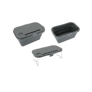 Outdoor Camping Portable Folding Picnic Basket with Table Lid Collapsible Handling Storage Basket