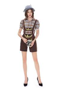 Ensemble bavarois à bretelles pour <span class=keywords><strong>homme</strong></span> - <span class=keywords><strong>Tenue</strong></span> traditionnelle allemande pour l'Oktoberfest, motif écossais, idéal pour les festivals - Product Image 3