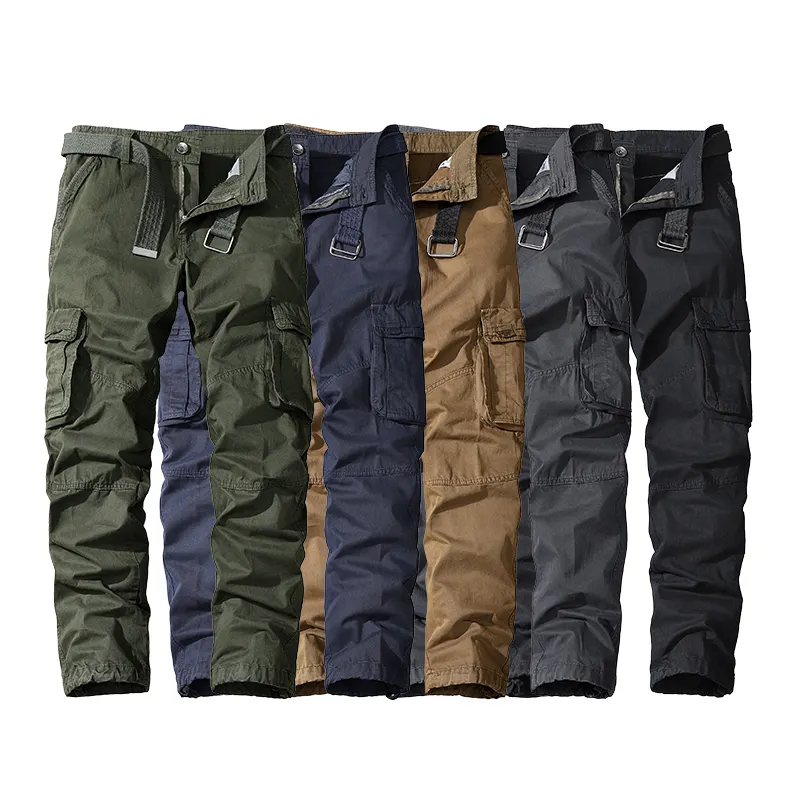 100 % Baumwolle solide Herren Cargo-Hose Taschen langlebige Herren Wandernhosen Techwear Outdoor Jagen Trekking taktische Hosen pantalone