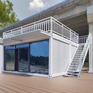 Pequeña Casa Contenedor Prefabricada Portátil de Paneles Sándwich, Estilo Postmoderno, <span class=keywords><strong>Blanca</strong></span>, de 20 pies, Transpirable, Desmontable, Fácil de Instalar, para Centro Comercial o Taller - Product Image 1