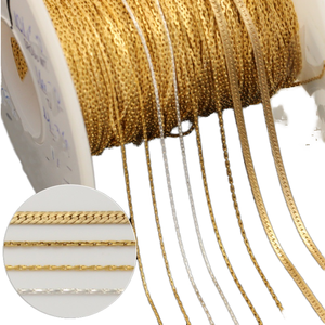 Cadena Impermeable de Moda <span class=keywords><strong>Lovestory</strong></span> D164, Cadena de Rollo a Granel con Forma Geométrica Chapada en Oro de 14k para Collar, Pulsera, Joyería Permanente - Product Image 1