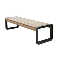 Banc de jardin public 3 places en WPC avec accoudoirs pour extérieur