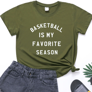 Il basket È Il Mio Preferito Stagione Stampato Maglietta Casuale Camicetta di Estate Allentato Manica Corta Appassionati di Basket Maglietta Delle Donne - Product Image 5