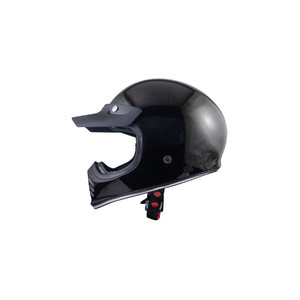 El casco integral retro metálico negro sólido JP Signature presenta un diseño elegante con protección integral moderna. - Product Image 3