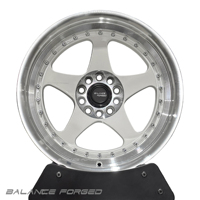 Jantes forgées 2 pièces 17 18 19 20 21 pouces à 5 branches avec rebord poli et rivets 4x100 5x100 5x114.3 pour Peugeot 205/306 Renault 5 Turbo