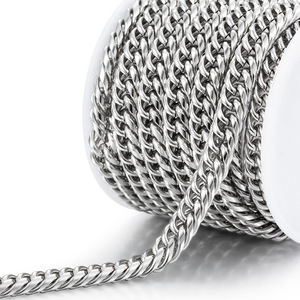 Chaîne ronde en acier inoxydable à double tissage collier à faire soi-même bracelet pendentif paquet commerce extérieur personnalité de la mode simple - Product Image 2