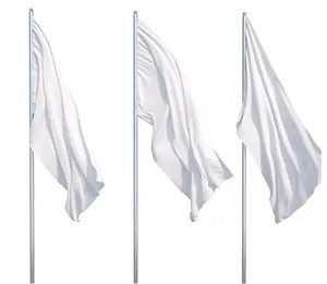 Linkou 3X5 Kaki Solid Bendera Putih Polos Bendera Putih Poliester Double Dijahit Kosong Flags Banner dengan Grommet untuk DIY