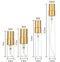 Flacon pulvérisateur de parfum vide personnalisé en verre de 2 ml, 3 ml, 5 ml, 10 ml avec boîte d'emballage, flacon d'échantillon de parfum, flacon testeur de parfum
