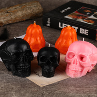 Totenkopf-Duftkerze für Halloween |   Gotische Wohndekoration |   Handgefertigte Sojawachs-Totenkopfkerze für Gruselige Atmosphäre und als Geschenk