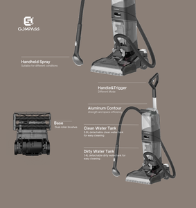 <span class=keywords><strong>Aspirateur</strong></span> <span class=keywords><strong>extracteur</strong></span> de nettoyage de tapis humide et sec sans sac Compass Electric 1200W, capacité 2.0-2.9L, eau chaude, usage domestique - Product Image 2